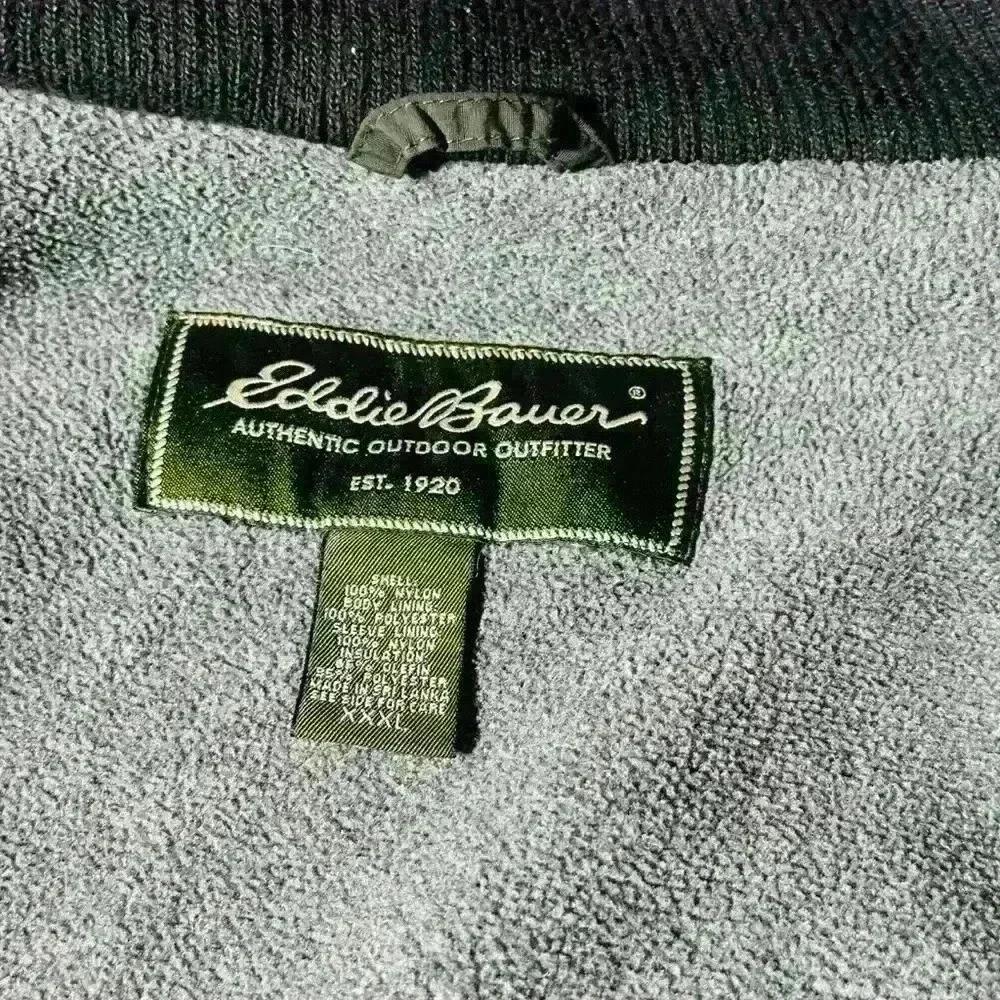 Eddie Bauer XXXL Men’s Full Zip Green Jacket (Fits Like an XL see measurements)